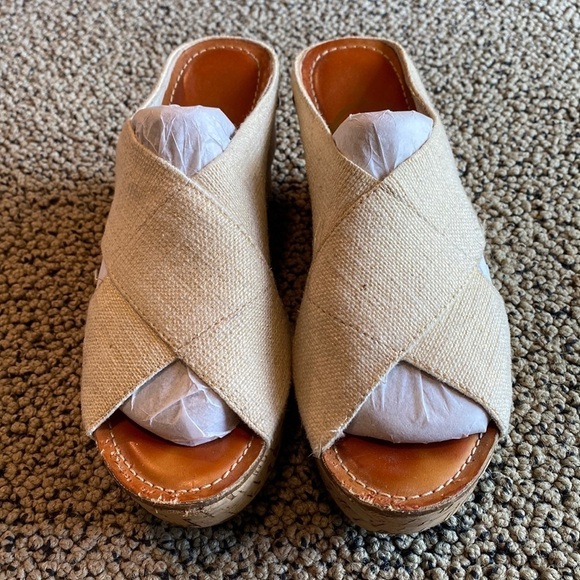 Crown Vintage Mule Wedge Sandals Women’s Size 5 1/2 in GUC - Picture 1 of 9